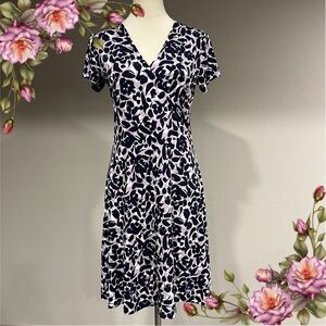 Leota Fake wrap short sleeve dress size medium